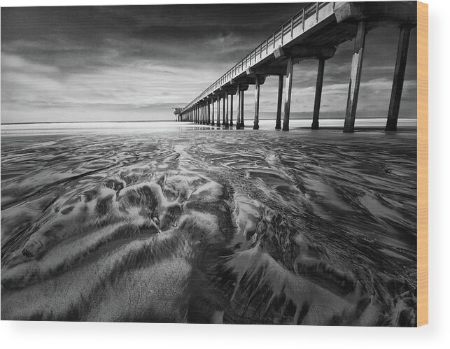 Scripps Wood Print featuring the photograph Waves of Sand by Ryan Weddle