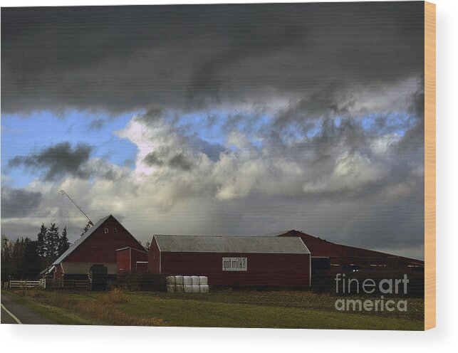 Clay Wood Print featuring the photograph Weather Threatening The Farm by Clayton Bruster