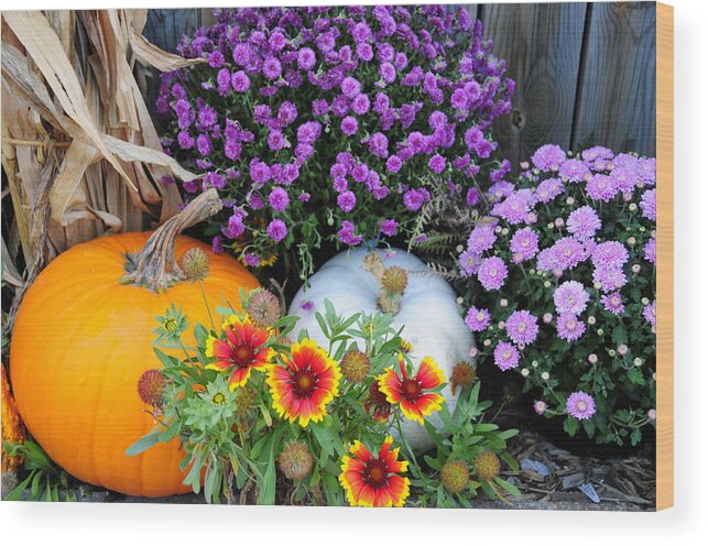 Pumpkin Wood Print featuring the photograph Welcome Fall by David Arment