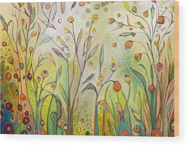 Garden Wood Print featuring the painting Welcome to My Garden by Jennifer Lommers