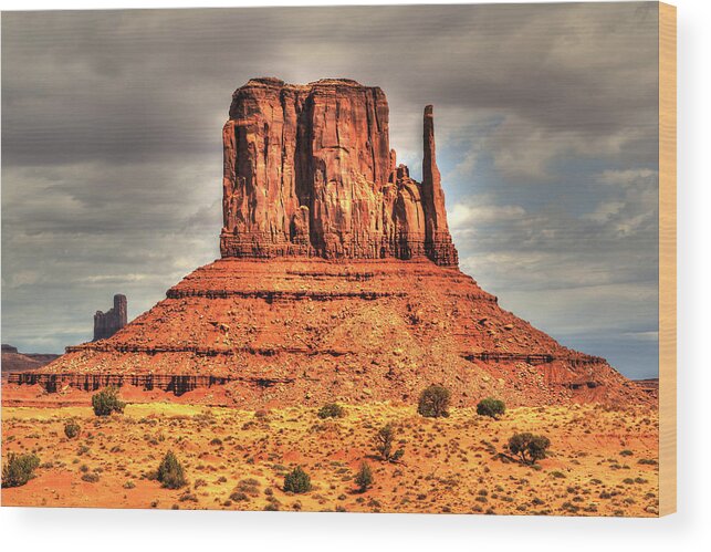 Travel Wood Print featuring the photograph West Mitten at Monument Valley Navajo National Park              by Tom Prendergast