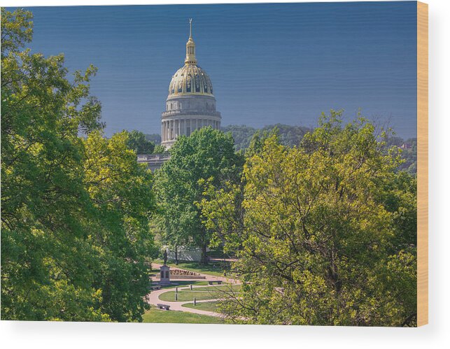 West Virginia State Capitol Wood Print featuring the photograph West Virginia State Capitol CAP162 by Mary Almond