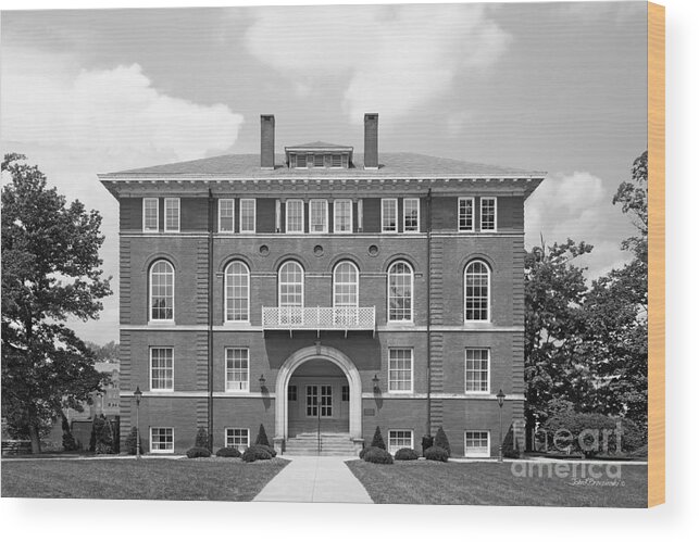 West Virginia University Wood Print featuring the photograph West Virginia University Chitwood Hall by University Icons