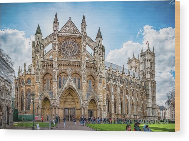 Abbey Wood Print featuring the photograph Westminster Abbey panorama by Mariusz Talarek