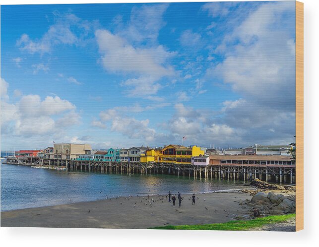 Monterey Wood Print featuring the photograph Wharf and Beach by Derek Dean
