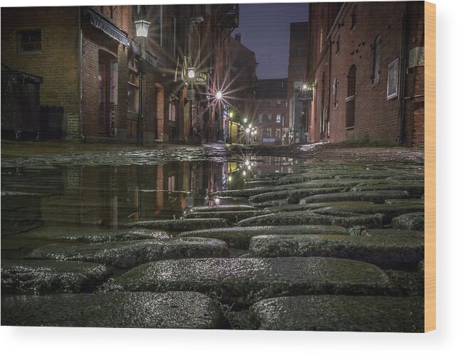 Maine Wood Print featuring the photograph Wharf Street Cobblestones by Colin Chase