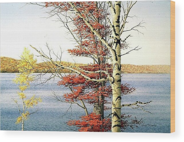 Autumn Wood Print featuring the painting What a View. by Conrad Mieschke