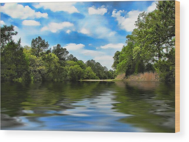 Landscape Wood Print featuring the photograph What I Remember About That Day on the River by Wendy J St Christopher