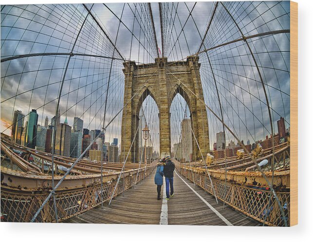 New York City Wood Print featuring the photograph Whirled Wide Web by Neil Shapiro