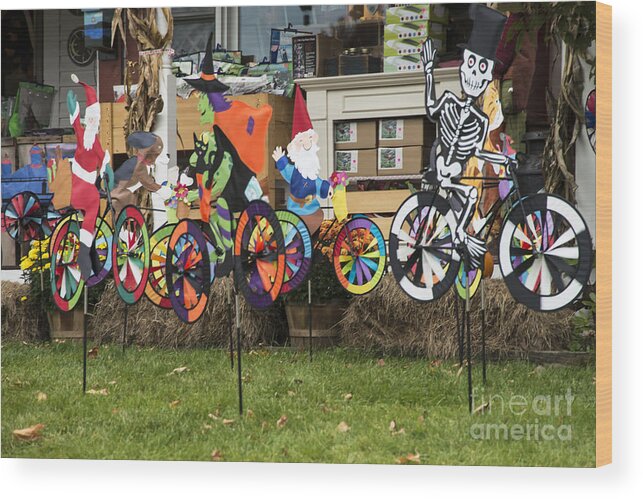 Jackson Village Wood Print featuring the photograph Whirligigs by Bob Phillips