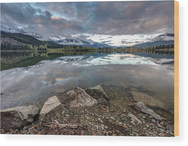 Whistler Wood Print featuring the photograph Whistler Blackcomb From The Shores Of Green Lake by Pierre Leclerc Photography
