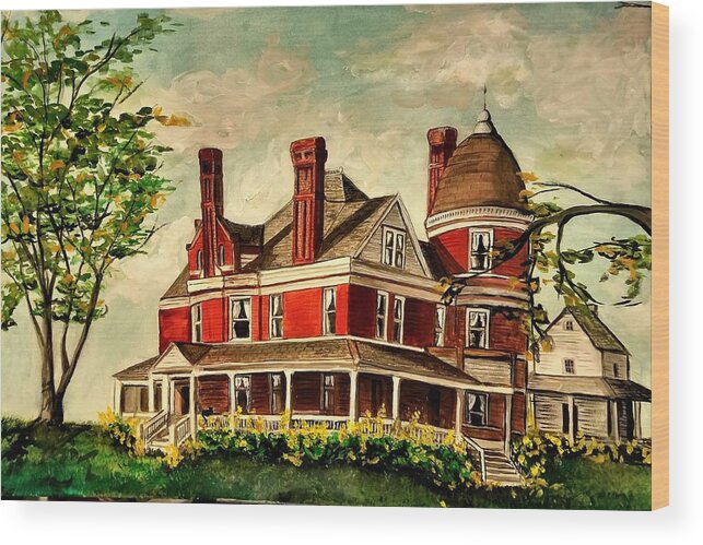 White Hall Wood Print featuring the painting White Hall by Alexandria Weaselwise Busen