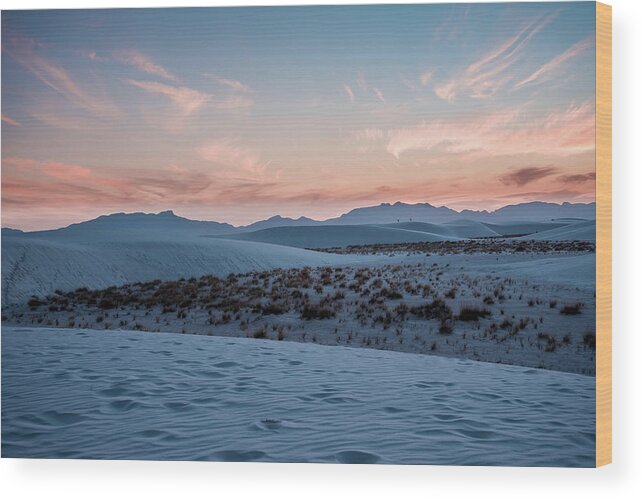 New Mexico Wood Print featuring the photograph White sands New Mexico at sunset 1 by Mati Krimerman