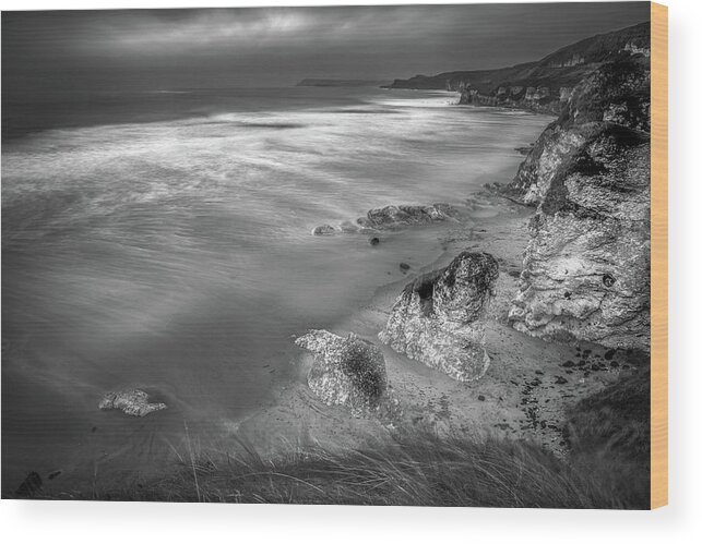 Ireland Wood Print featuring the photograph Whiterocks mono by Nigel R Bell