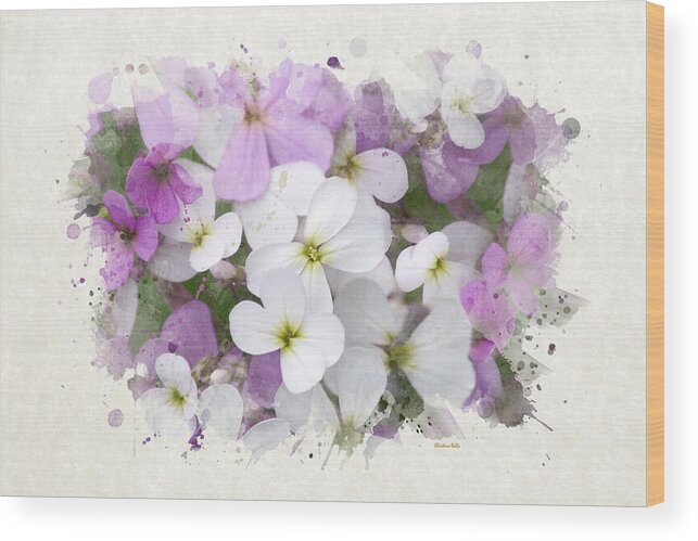 Wildflower Wood Print featuring the mixed media Watercolor Wildflowers by Christina Rollo