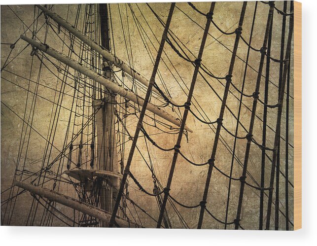 Windjammer Wood Print featuring the photograph Windjammer Rigging by Fred LeBlanc