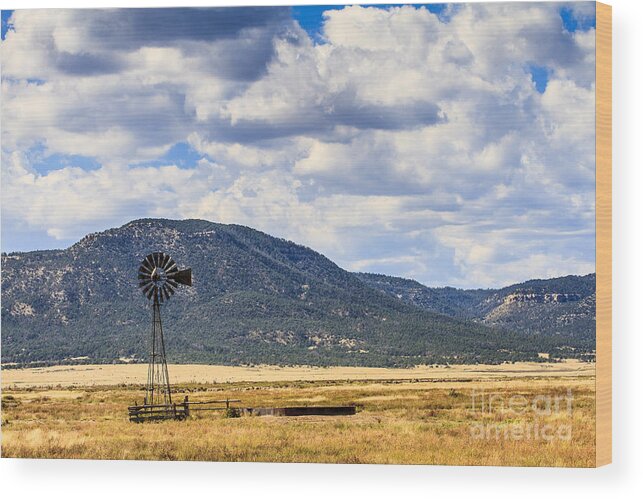 Windmill Wood Print featuring the photograph Windmill New Mexico by Ben Graham