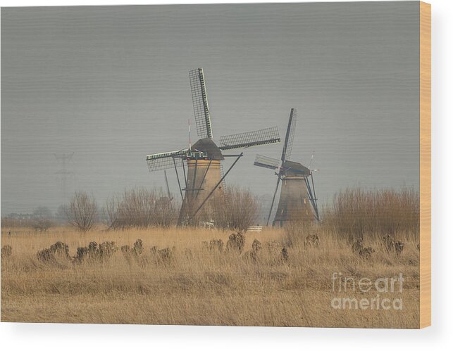 Windmills Wood Print featuring the photograph Windmills at Kinderjik by Eva Lechner
