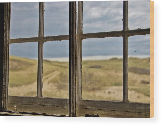 Cape Cod Wood Print featuring the photograph Window Ocean Path by Marisa Geraghty Photography