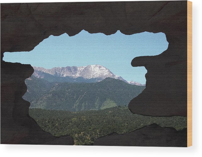 Mountain Wood Print featuring the photograph Window to Pikes Peak by Will Burlingham
