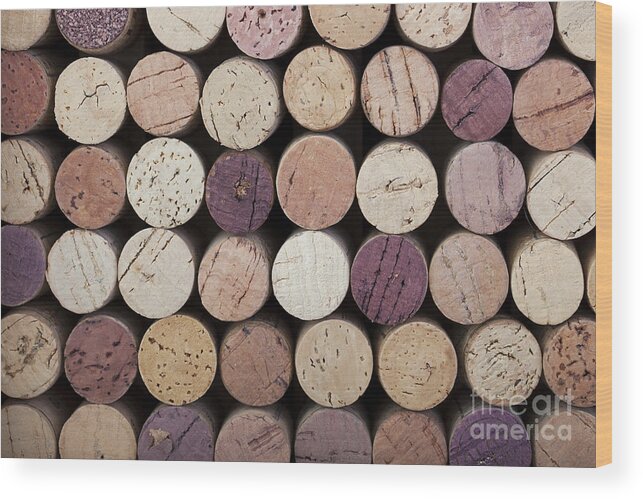 Alcohol Wood Print featuring the photograph Wine corks by Jane Rix