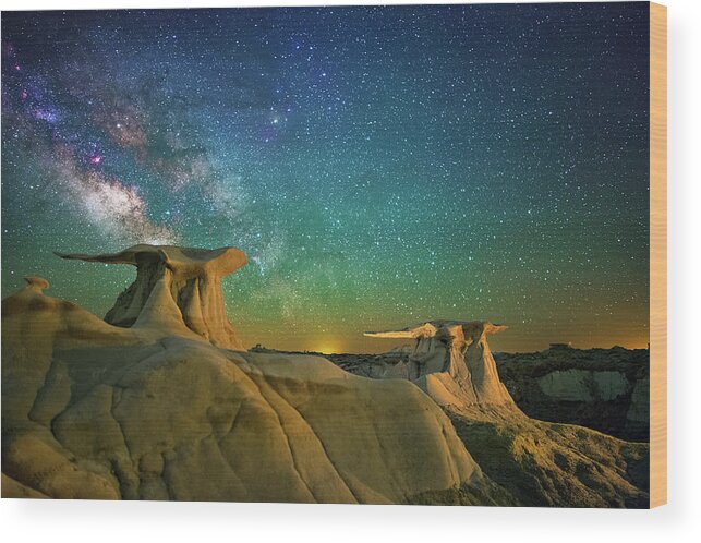 Astronomy Wood Print featuring the photograph Winged Guardians by Ralf Rohner