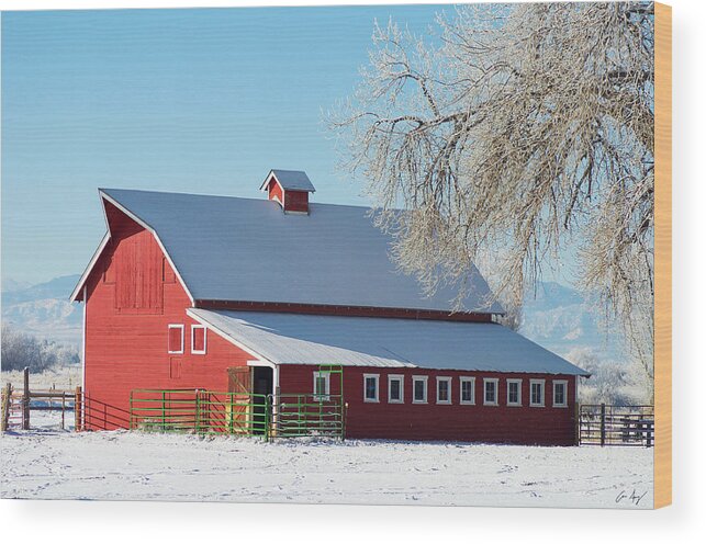 Winter Wood Print featuring the photograph Winter Barn by Aaron Spong