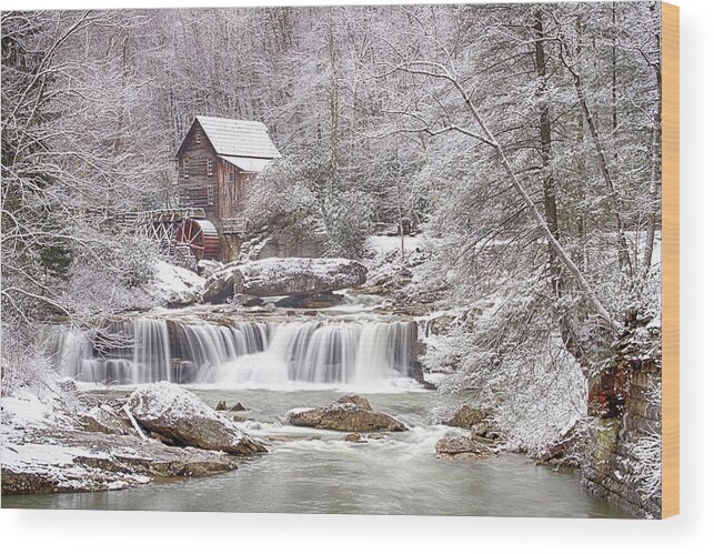 West Va Wood Print featuring the photograph Winter Day at the Mill by Mike Yeatts