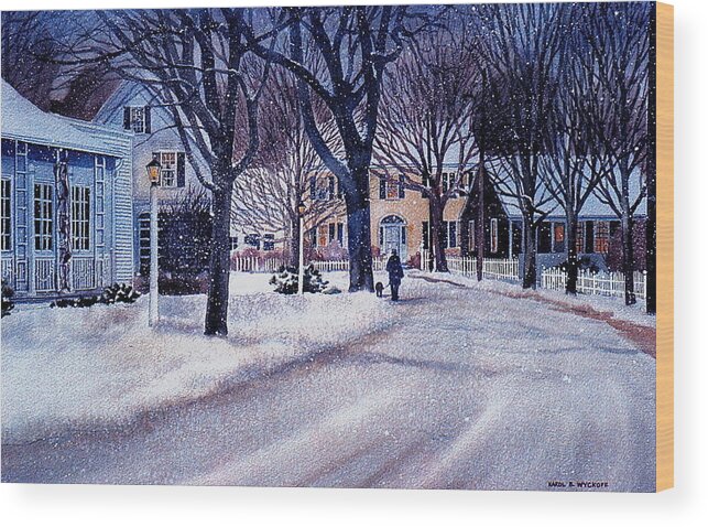 Winter Wood Print featuring the painting Winter Stroll by Karol Wyckoff