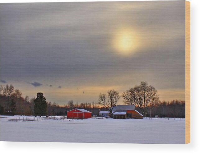Barn Wood Print featuring the photograph Winter Sun by Evelina Kremsdorf