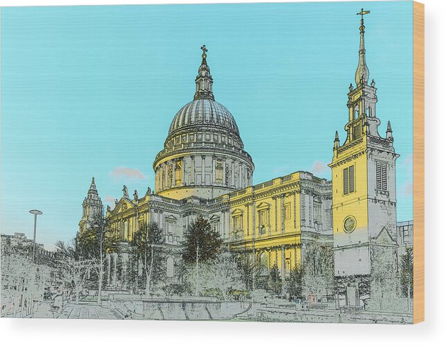 Christopher Wren Wood Print featuring the photograph Winter sun St Paul's poster by Gary Eason