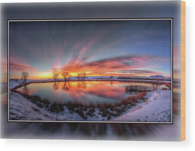 Sunrise Wood Print featuring the photograph Winter Sunrise by Fiskr Larsen