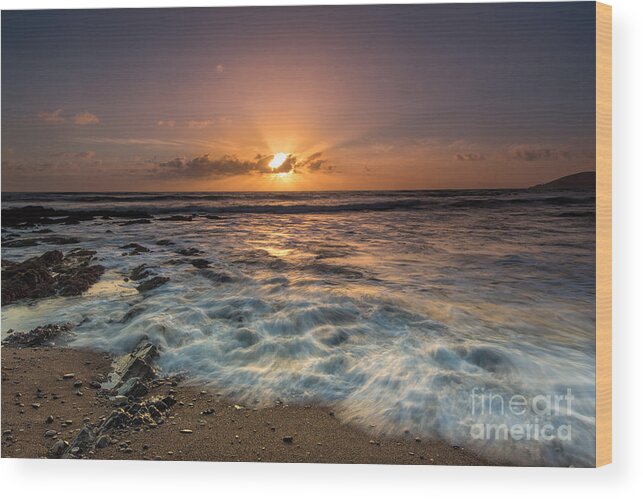 Sunset Wood Print featuring the photograph Winter Sunset by Mimi Ditchie