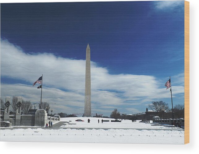 Winter Wood Print featuring the photograph Winter Washington Monument by George Taylor