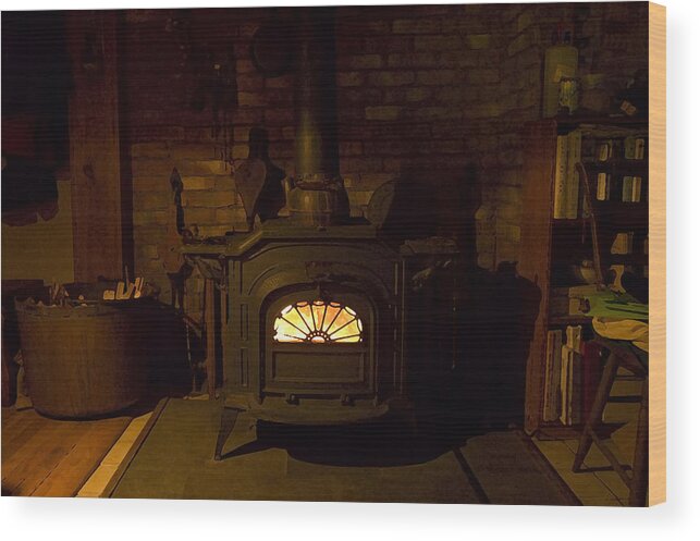 Fireplace Wood Print featuring the photograph Winter Wood Warmth by Ross Powell