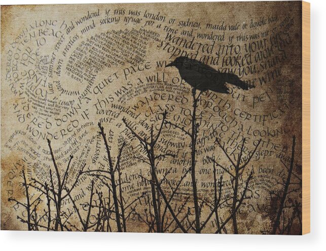 Silhouettes Wood Print featuring the digital art Written On The Wind by Jan Amiss Photography