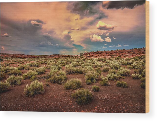 Sunset Wood Print featuring the photograph Wupatki by Jim Painter