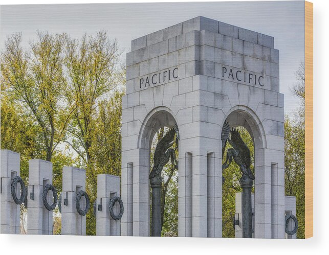 World War Ii Memorial Wood Print featuring the photograph WWII Paciific Memorial by Susan Candelario