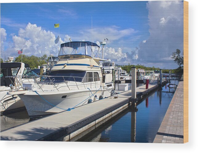 Luxury Yacht Artwork Wood Print featuring the photograph Luxury Yacht Artwork 11 by Carlos Diaz