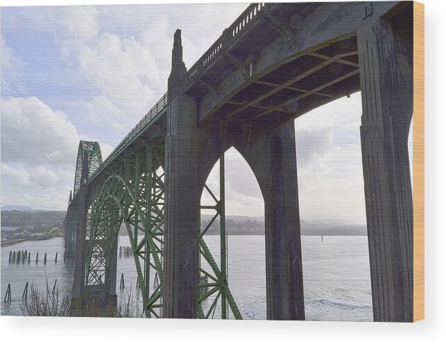 Yaquina Bay Bridge Wood Print featuring the photograph Yaquina Bay Bridge 3 by Kellie Prowse