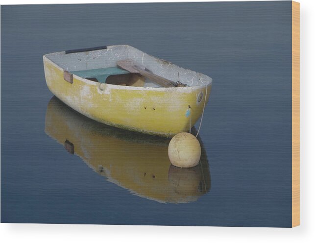 Boat Wood Print featuring the photograph Yellow Rowboat by Marilyn Wilson