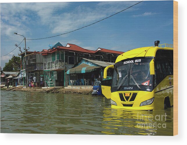 Lake Victoria Wood Print featuring the photograph Yellow Bus Wash by Morris Keyonzo
