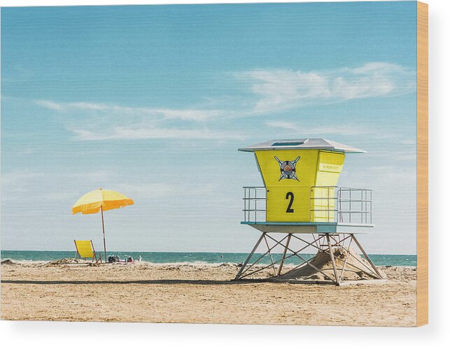 Yellow Beach Decor Wood Print featuring the photograph Yellow Summer by Jake Kerr