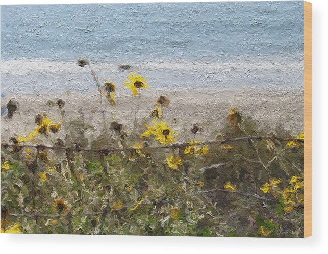 Yellow Wood Print featuring the painting Yellow Wildflowers- Art by Linda Woods by Linda Woods