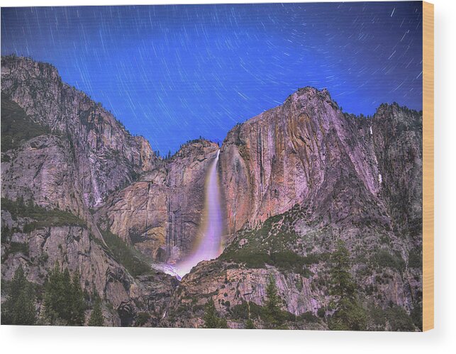 Yosemite Wood Print featuring the photograph Yosemite at Night by Patricia Dennis