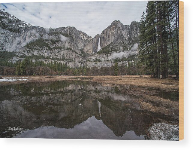Sierra Wood Print featuring the photograph Yosemite Falls by Bill Roberts