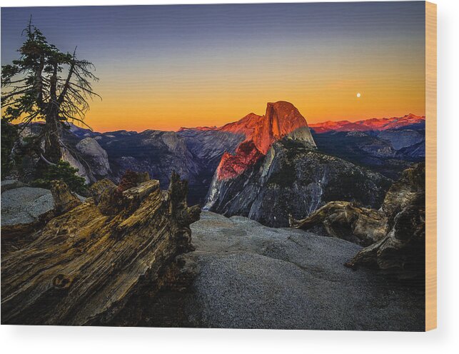 California Wood Print featuring the photograph Yosemite National Park Glacier Point Half Dome Sunset by Scott McGuire