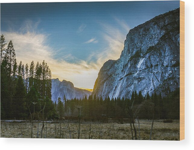 California Wood Print featuring the photograph Yosemite Valley Sunset by Adam Rainoff