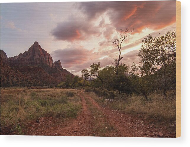 Zion Wood Print featuring the photograph Zion Sunset by Wesley Aston