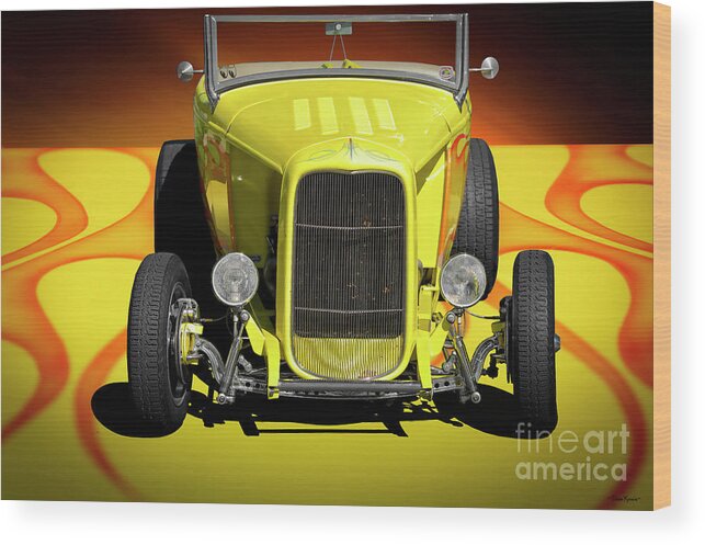 1932 Ford Roadster Wood Print featuring the photograph 1932 Ford 'Louvers' Roadster by Dave Koontz